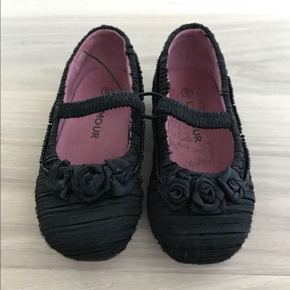 L’AMOUR | SATIN ROSETTE FLATS - Picture 1 of 4